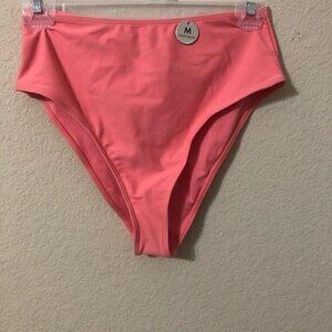 Forever 21 Bikini Bottom High Waist Pink Coral NWT
